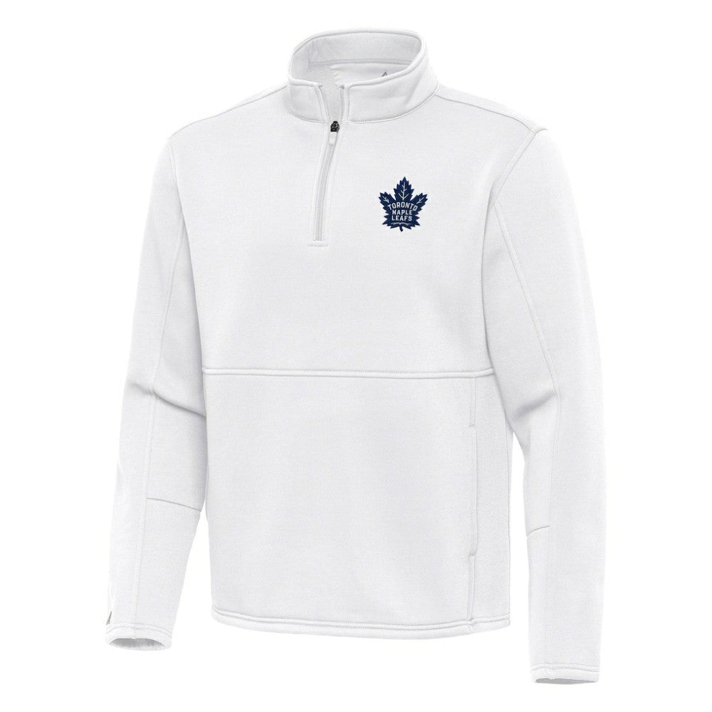 Toronto Maple Leafs Antigua Twist Quarter-Zip Pullover Jacket - White Pullover