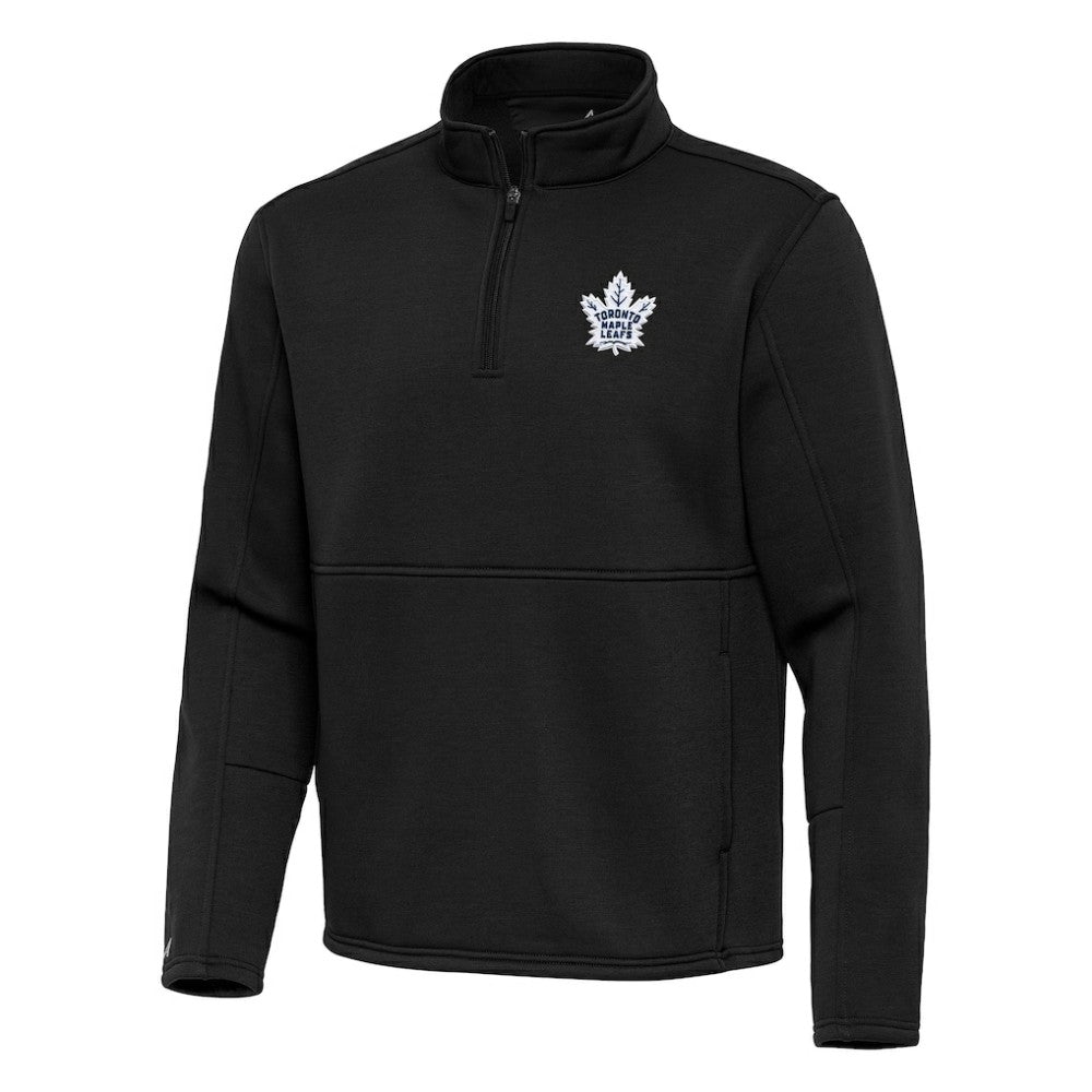 Toronto Maple Leafs Antigua Twist Quarter-Zip Pullover Jacket - Black Pullover