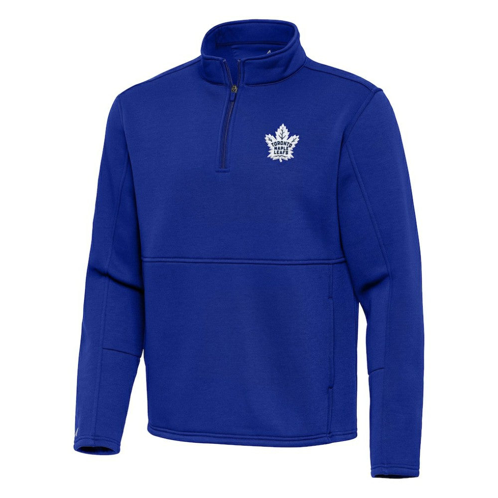 Toronto Maple Leafs Antigua Twist Quarter-Zip Pullover Jacket - Blue Pullover