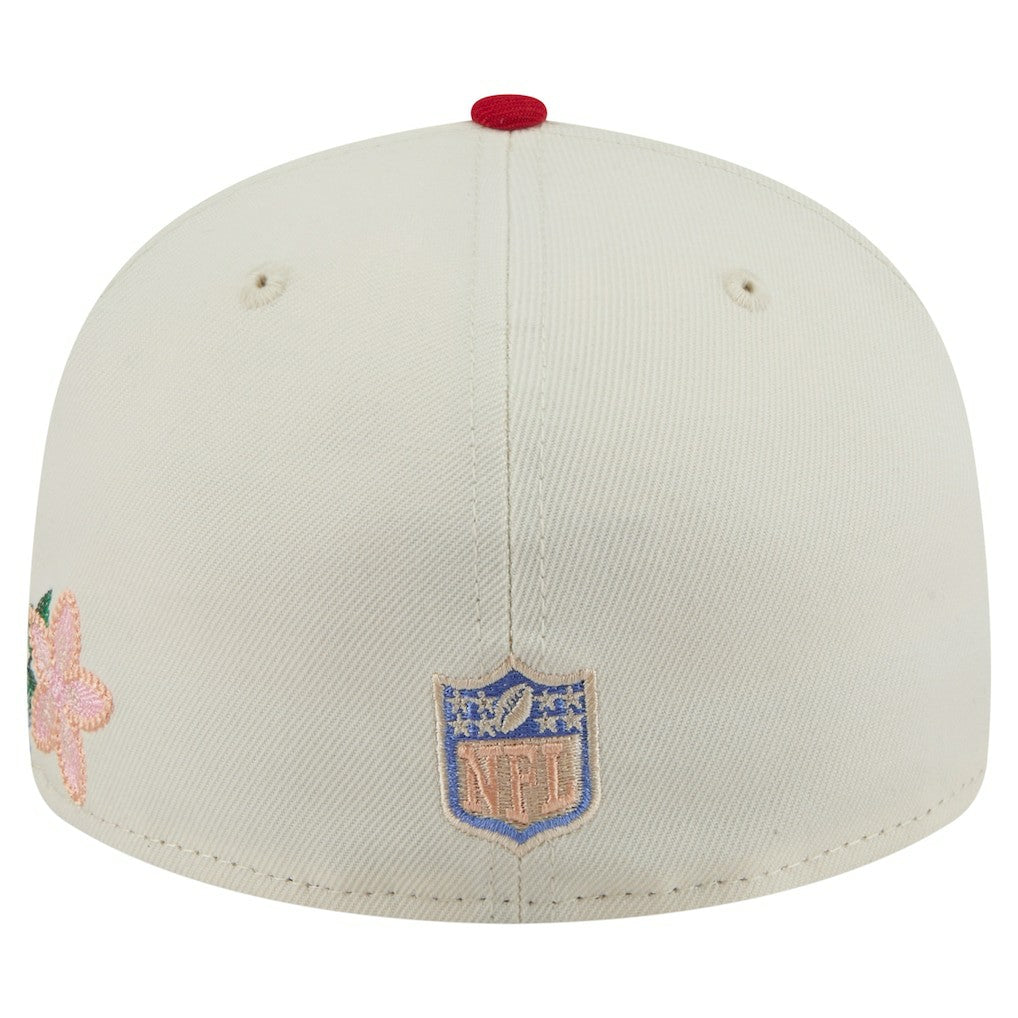 San Francisco 49ers New Era Tonal Floral 59FIFTY Fitted Hat - Cream/Scarlet online