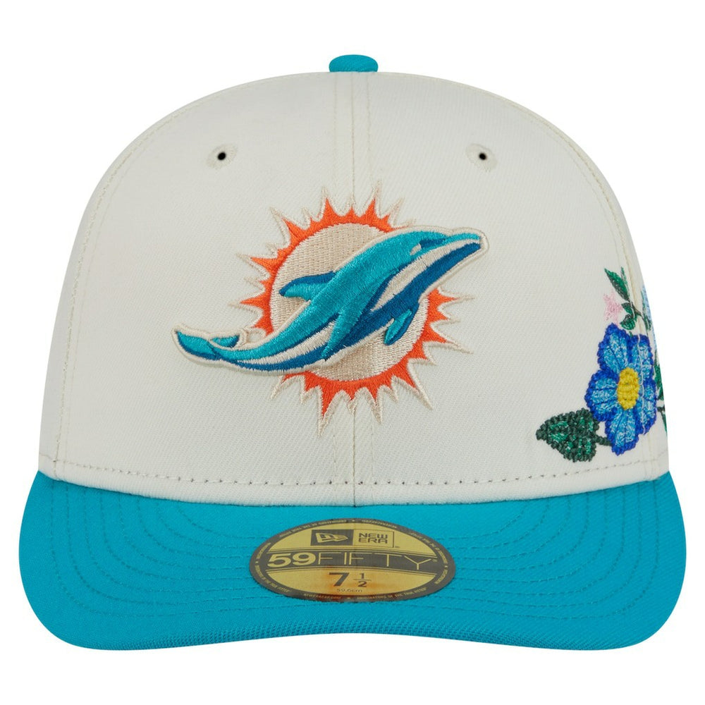 Miami Dolphins New Era Tonal Floral 59FIFTY Fitted Hat - Cream/Aqua online