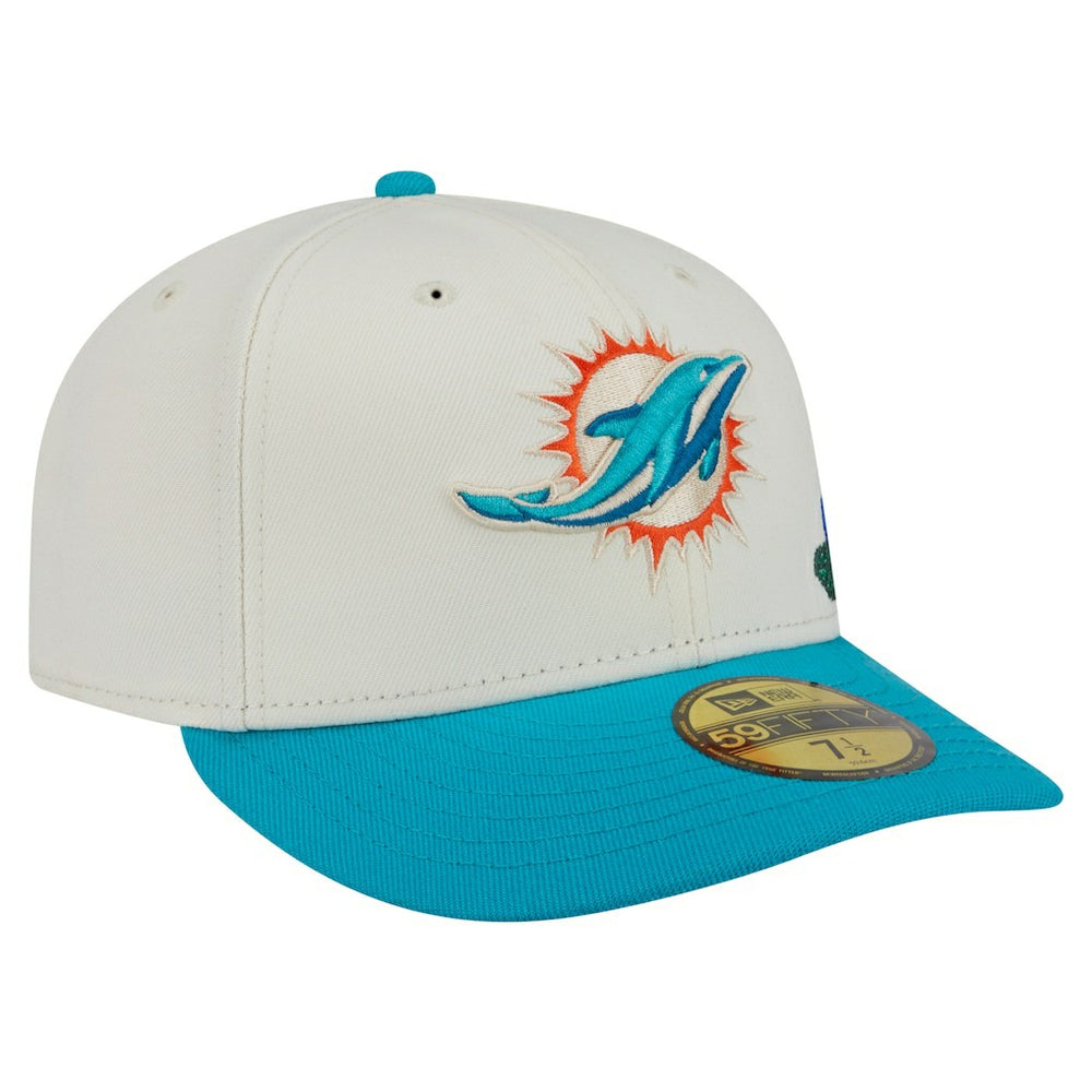 Miami Dolphins New Era Tonal Floral 59FIFTY Fitted Hat - Cream/Aqua online