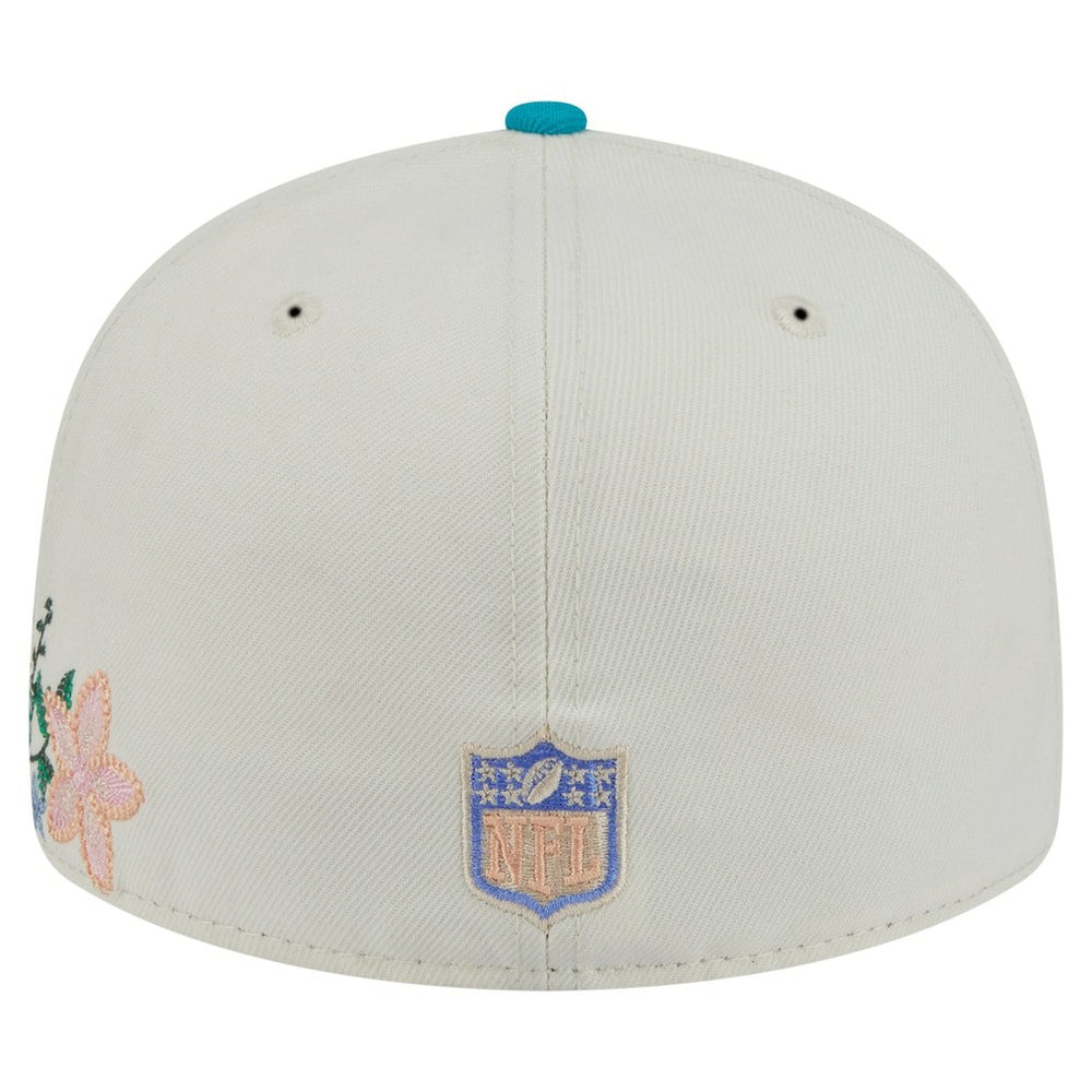Miami Dolphins New Era Tonal Floral 59FIFTY Fitted Hat - Cream/Aqua online