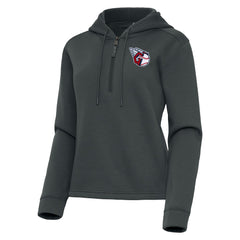 Cleveland Guardians Antigua Women's Contemporary Quarter-Zip Hoodie Pewter