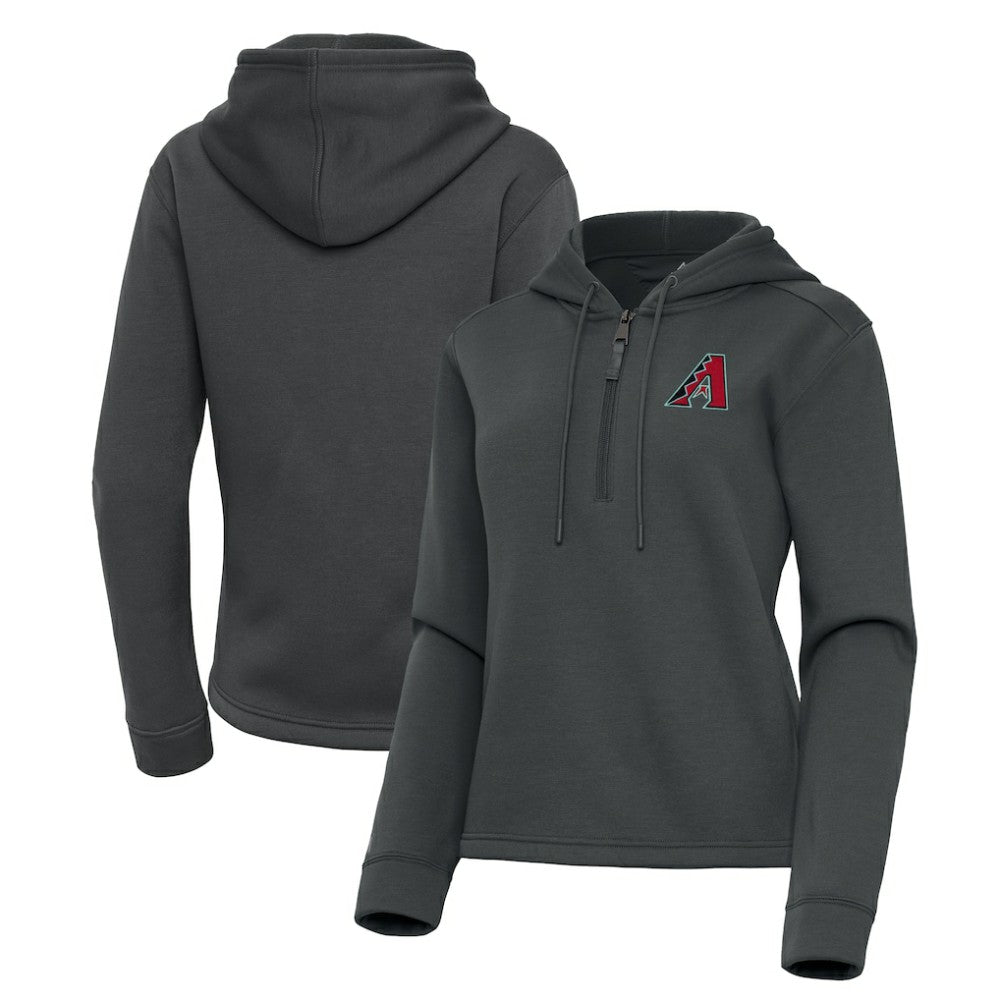 Arizona Diamondbacks Antigua Women's Contemporary Quarter-Zip Hoodie Pewter