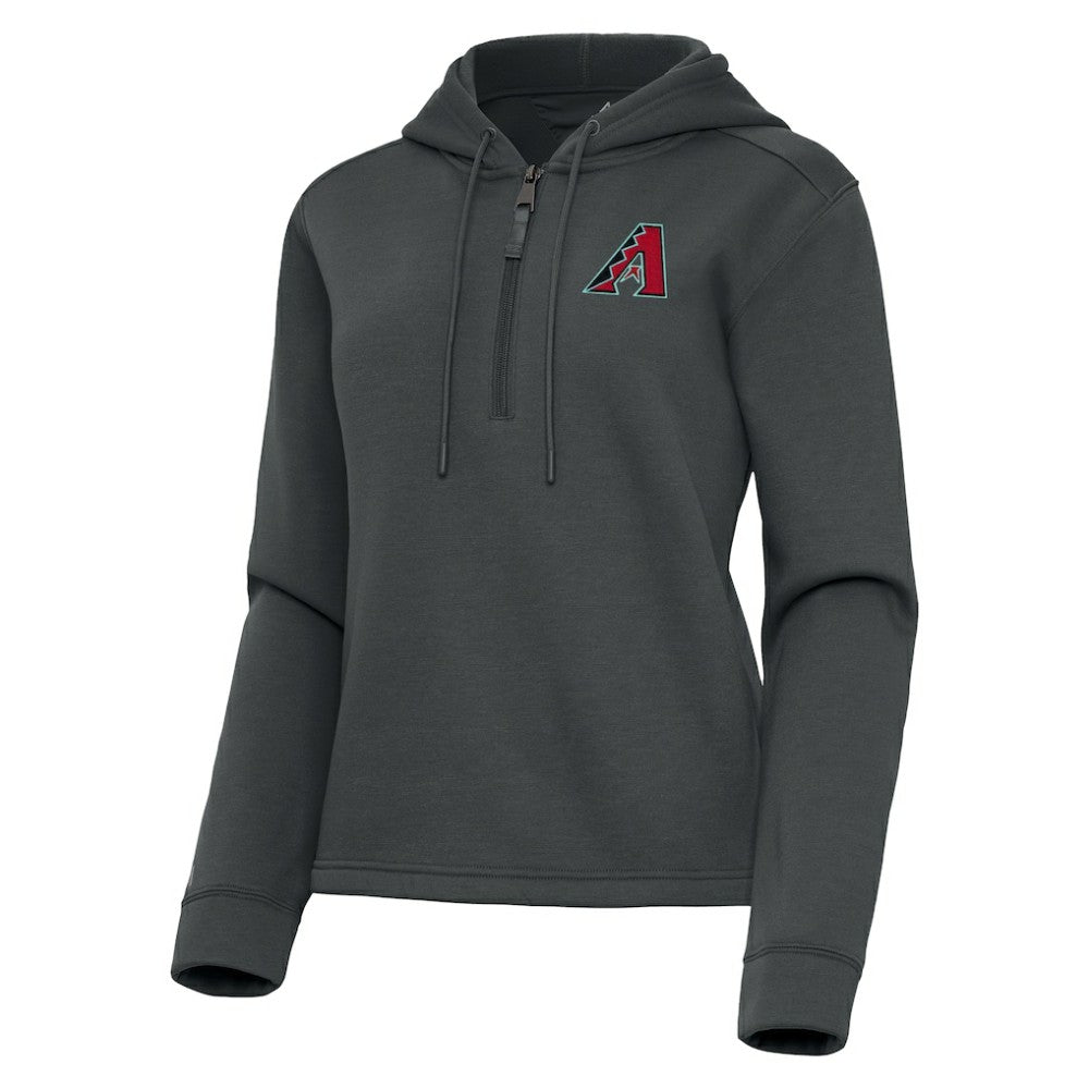Arizona Diamondbacks Antigua Women's Contemporary Quarter-Zip Hoodie Pewter
