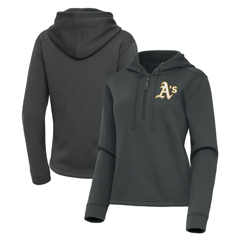 Athletics Antigua Women's Contemporary Quarter-Zip Hoodie Pewter