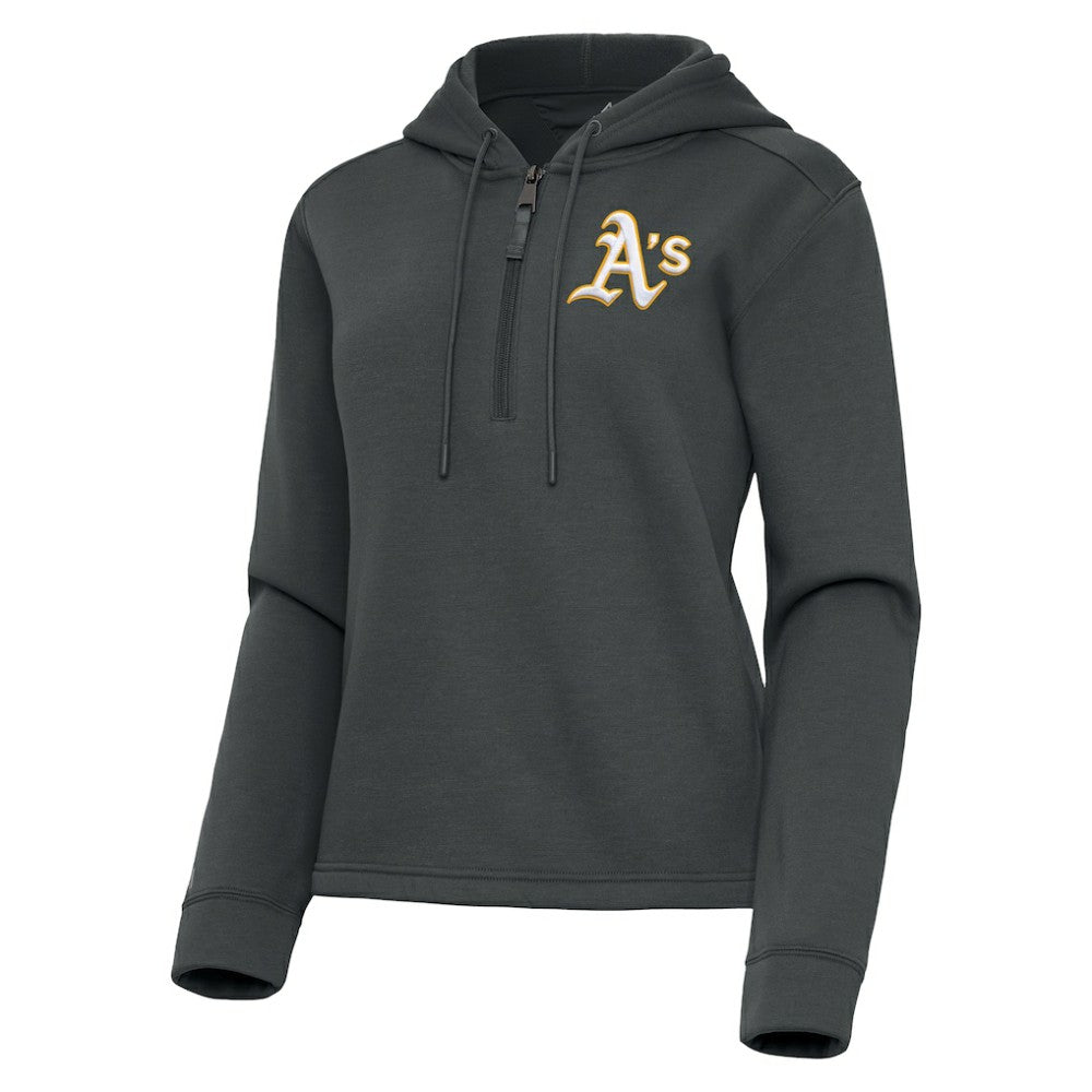 Athletics Antigua Women's Contemporary Quarter-Zip Hoodie Pewter