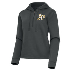 Athletics Antigua Women's Contemporary Quarter-Zip Hoodie Pewter