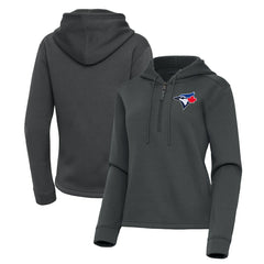 Toronto Blue Jays Antigua Women's Contemporary Quarter-Zip Hoodie Pewter