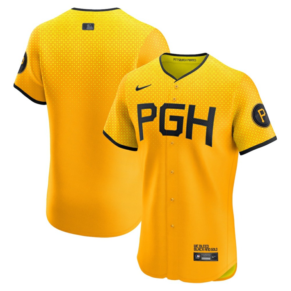 Pittsburgh Pirates City Connect  Elite Jersey Gold