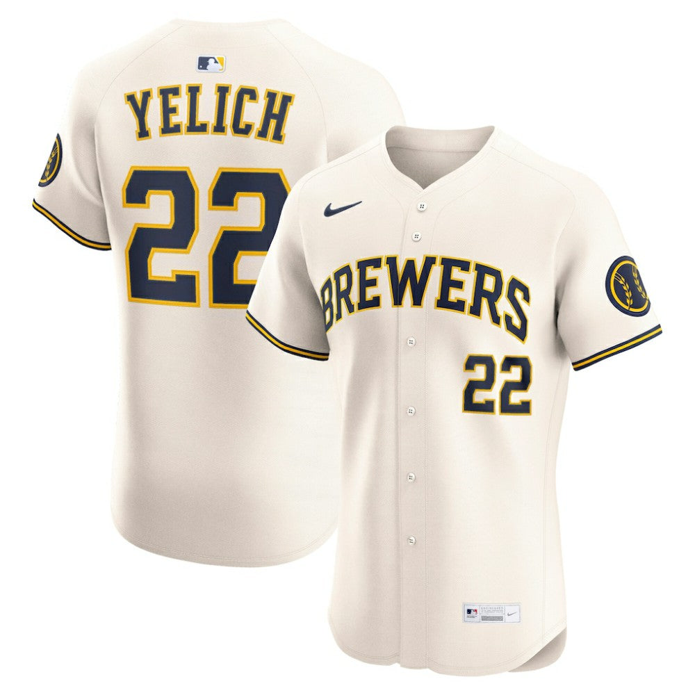 Christian Yelich Milwaukee Brewers Home Elite Player Jersey Cream