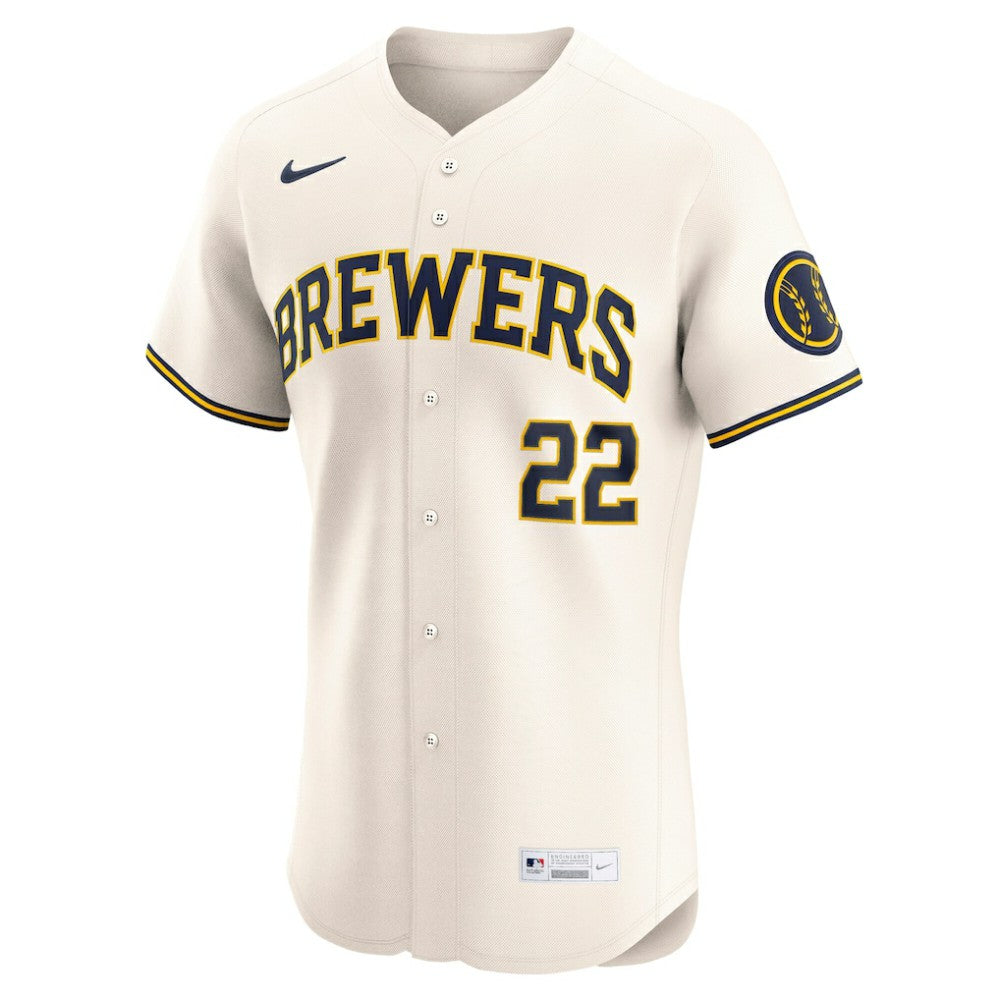 Christian Yelich Milwaukee Brewers Home Elite Player Jersey Cream