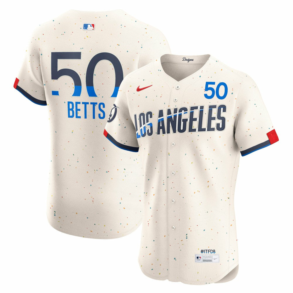 Mookie Betts Los Angeles Dodgers City Connect Elite Jersey Cream