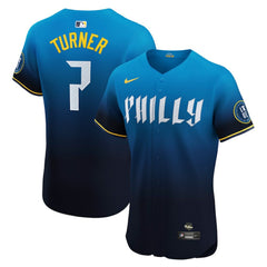 Trea Turner Philadelphia Phillies City Connect Elite Jersey Navy