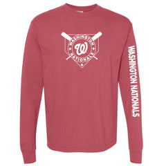 Washington Nationals Soft as a Grape Women's Pigment Dye Long Sleeve T-Shirt Red