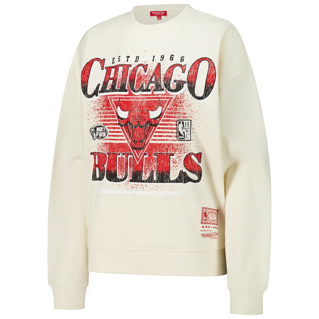 Chicago Bulls Women's Oversprayed Pullover Sweatshirt - Cream on sale