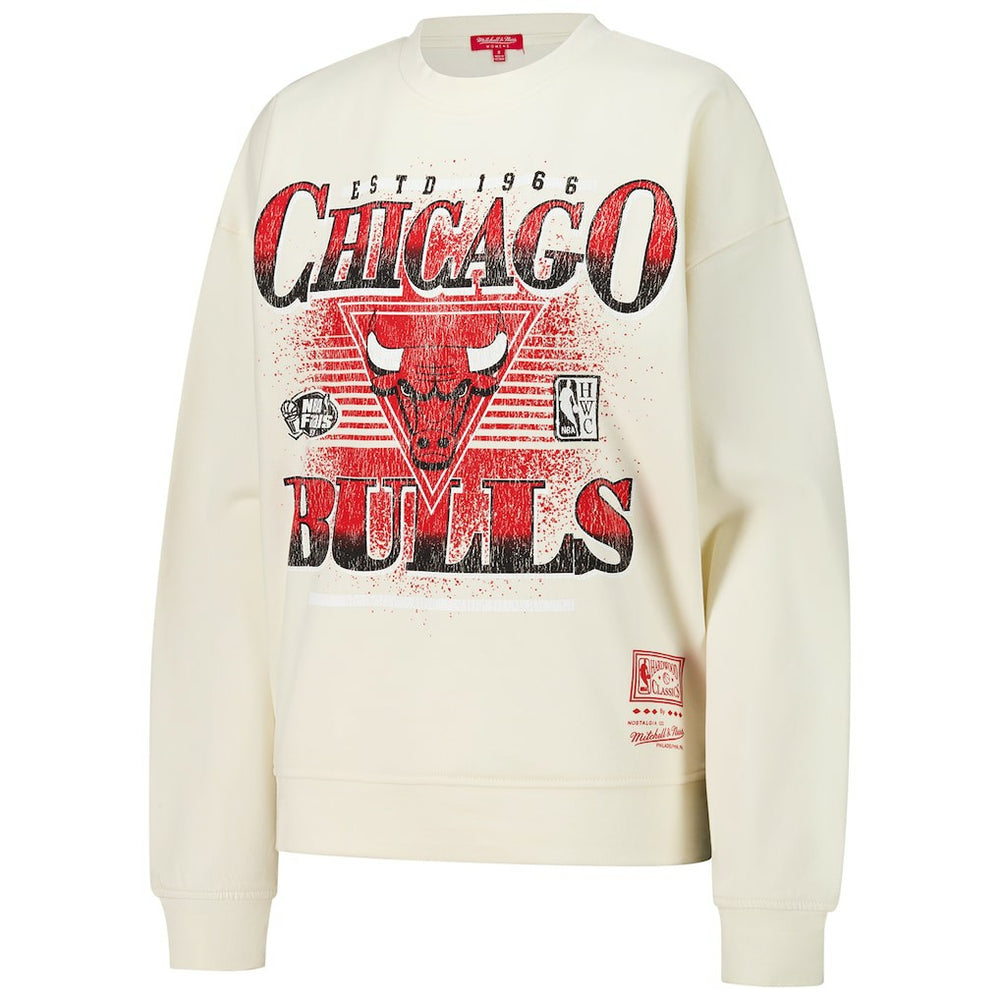 Chicago Bulls Women's Oversprayed Pullover Sweatshirt - Cream on sale