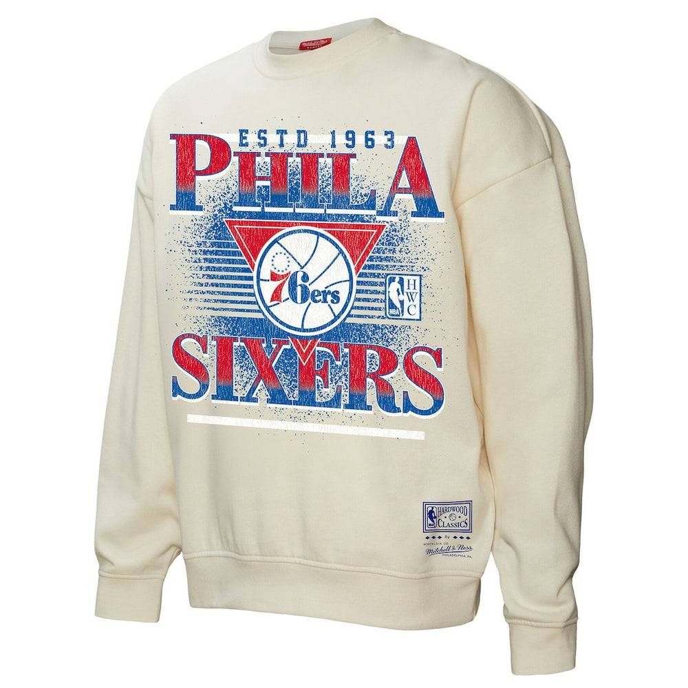 Philadelphia 76ers Women's Oversprayed Pullover Sweatshirt - Cream cheap