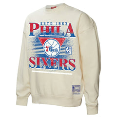 Philadelphia 76ers Women's Oversprayed Pullover Sweatshirt - Cream cheap