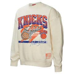 New York Knicks Women's Brush Bucket Pullover Sweatshirt - Cream on sale