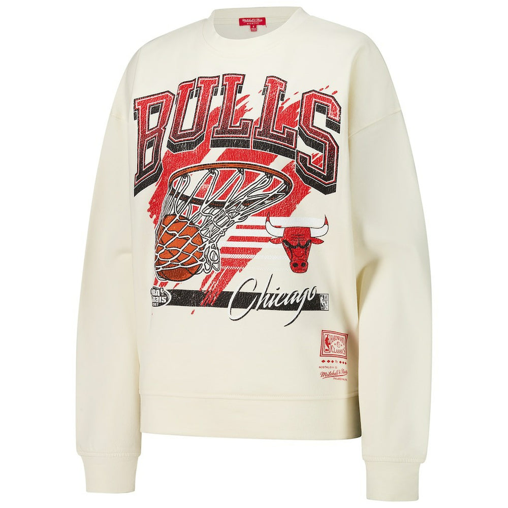 Chicago Bulls Women's Brush Bucket Pullover Sweatshirt - Cream discount