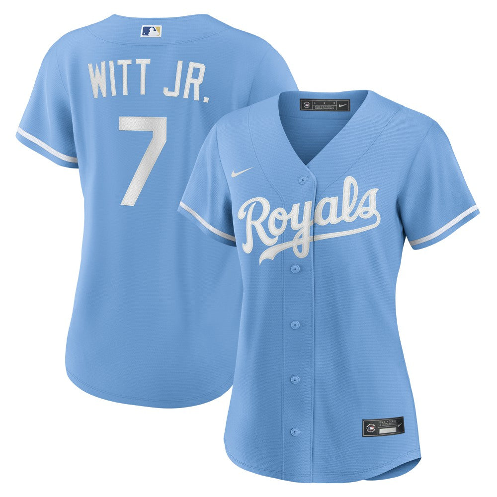 Bobby Witt Jr. Kansas City Royals Women's Alternate Replica Player Jersey Light Blue