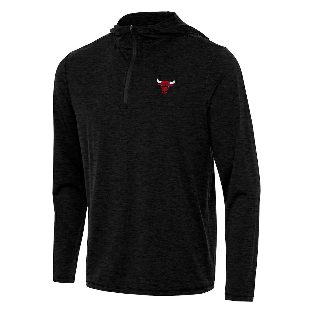 Chicago Bulls Antigua Tidy Quarter-Zip Hoodie - Heather Black shop