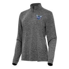 Charlotte Hornets Antigua Women's Mentor Quarter-Zip Mock Long Sleeve Top - Heather Black shop