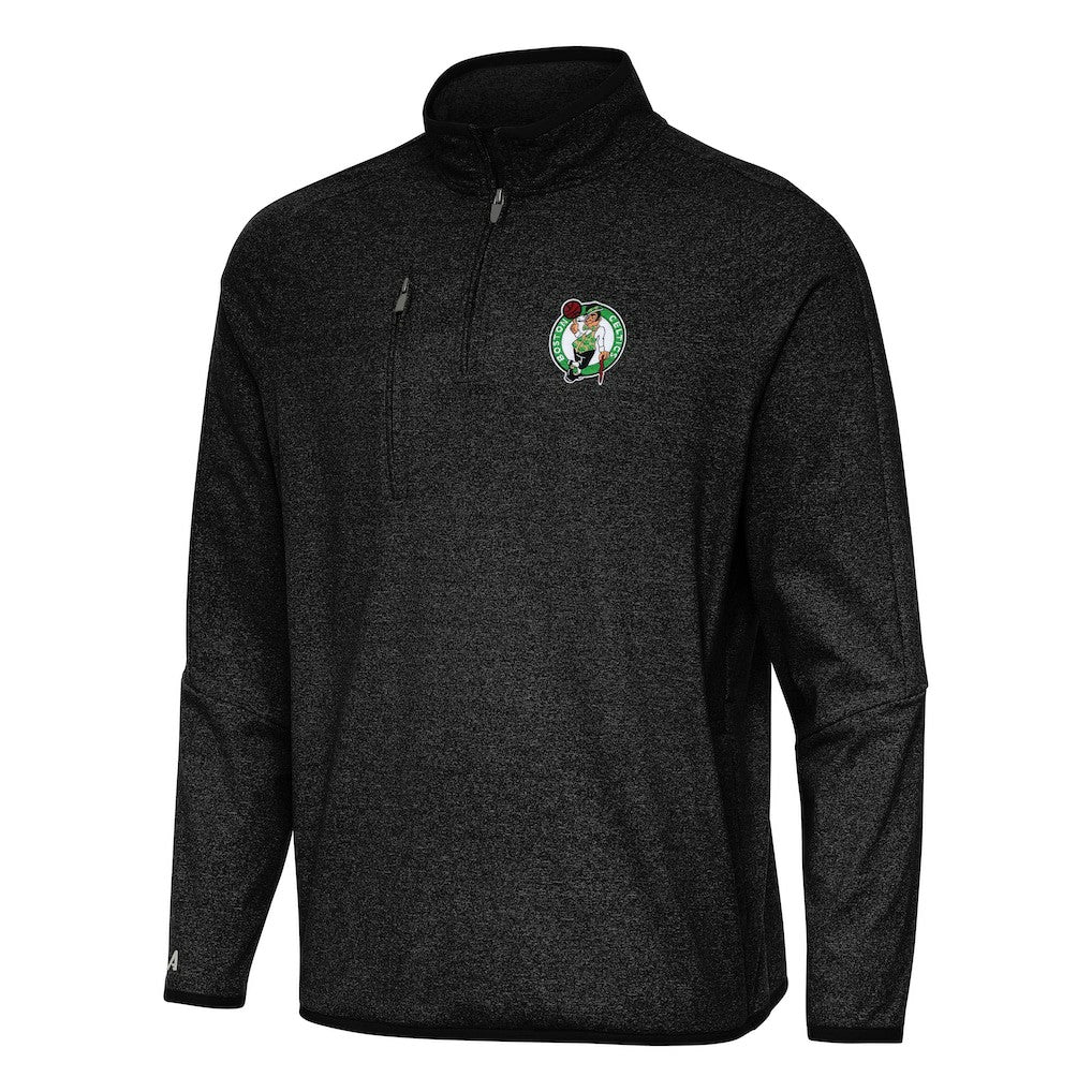 Boston Celtics Antigua Certain Quarter-Zip Tri-Blend Sweatshirt - Heather Black shop