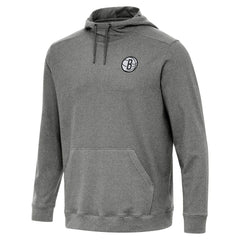 Brooklyn Nets Antigua Cloud Pullover Hoodie - Heather Black for sale