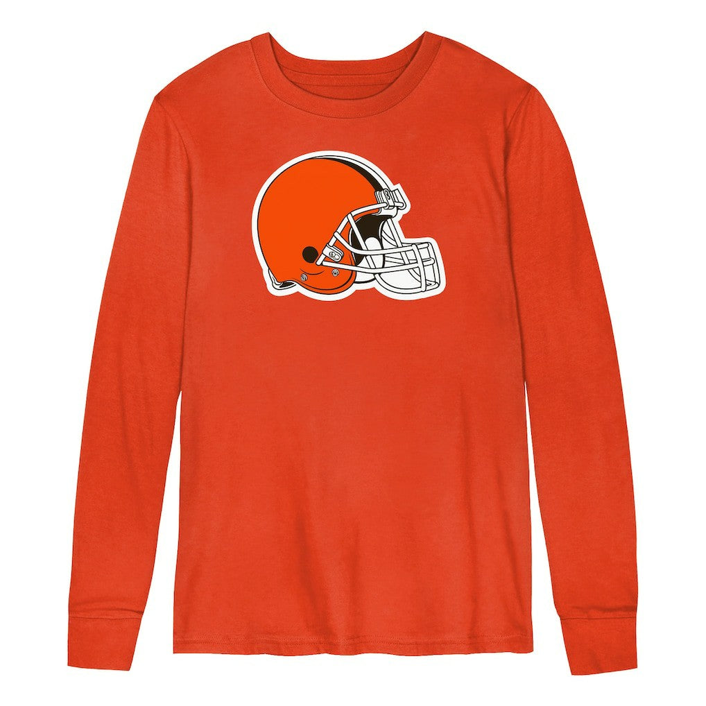Cleveland Browns Youth Primary Logo Long Sleeve T-Shirt - Orange cheap
