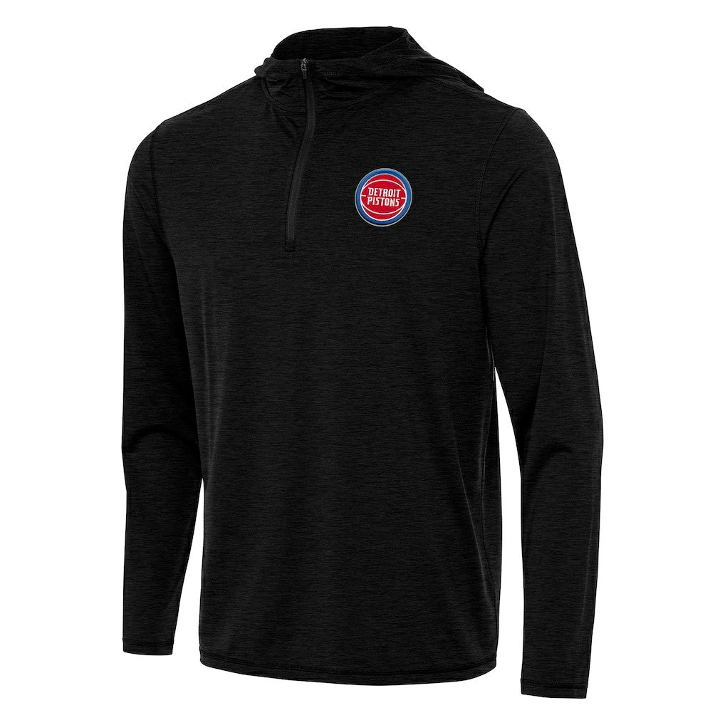 Detroit Pistons Antigua Tidy Quarter-Zip Hoodie sale - Heather Black on sale