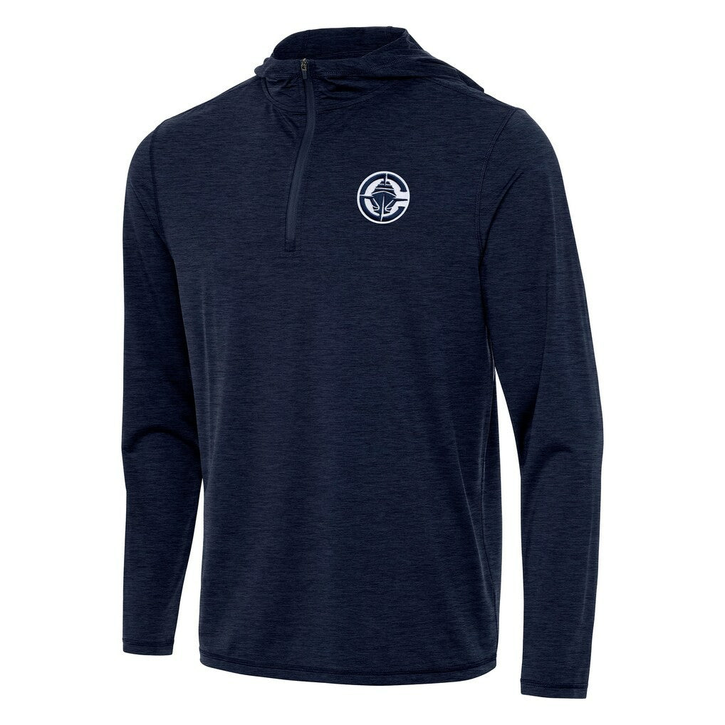 LA Clippers Antigua Tidy Quarter-Zip Hoodie - Heather Navy for sale