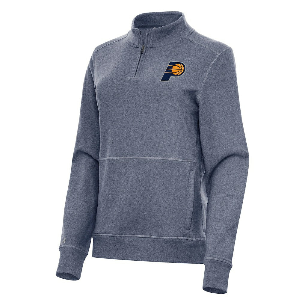 Indiana Pacers Antigua Women's Crush Quarter-Zip Fleece Sweatshirt - Heather Navy for sale