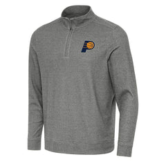 Indiana Pacers Antigua Subtle Quarter-Zip Sweatshirt - Heather Black on sale