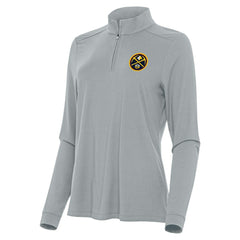 Denver Nuggets Antigua Women's Intent Quarter-Zip Top sale - Gray on sale