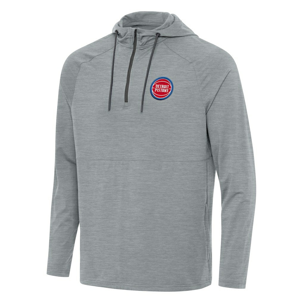 Detroit Pistons Antigua Spikes Raglan Quarter-Zip Hoodie sale - Heather Gray outlet