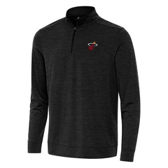 Miami Heat Antigua Bright Quarter-Zip Top - Heather Black sale