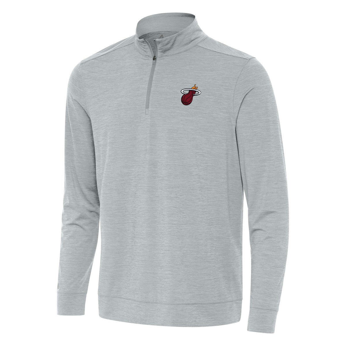 Miami Heat Antigua Bright Quarter-Zip Top - Heather Gray on sale