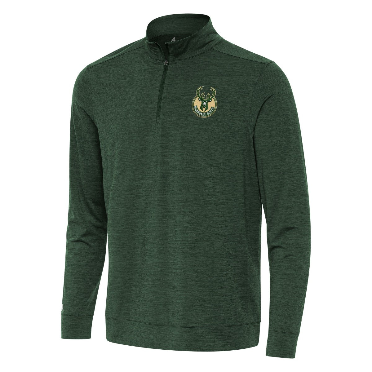 Milwaukee Bucks Antigua Bright Quarter-Zip Top - Hunter Green cheap