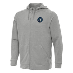 Minnesota Timberwolves Antigua Effortless Full-Zip Hoodie Jacket - Heather Gray on sale