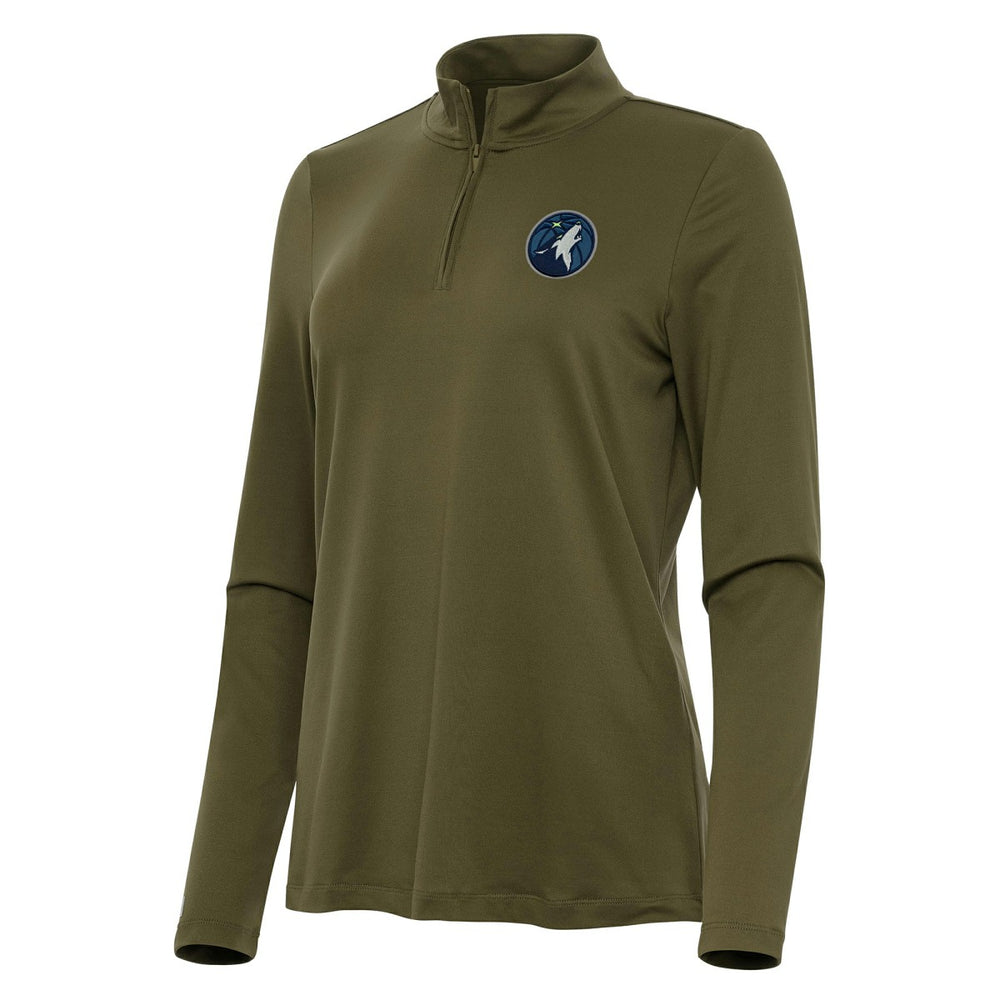Minnesota Timberwolves Antigua Women's Reprocess Quarter-Zip Top - Olive outlet