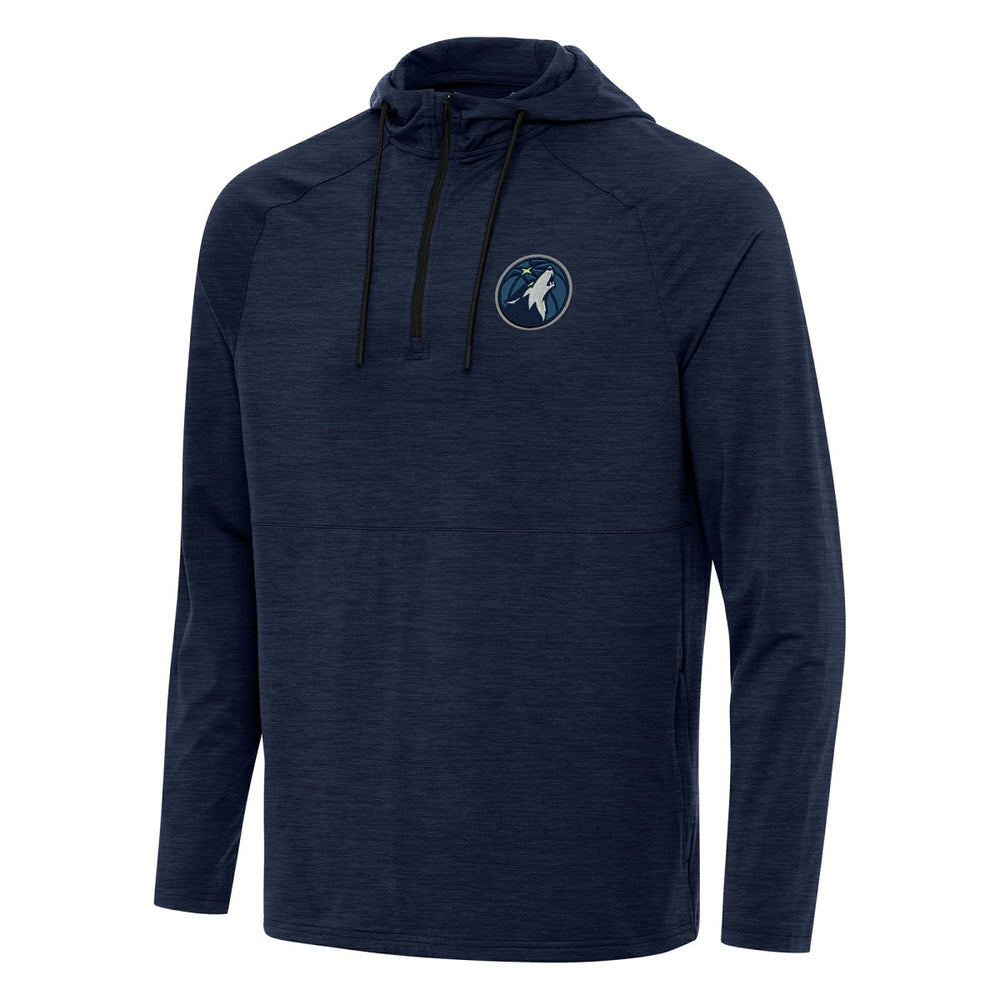 Minnesota Timberwolves Antigua Spikes Raglan Quarter-Zip Hoodie - Heather Navy discount