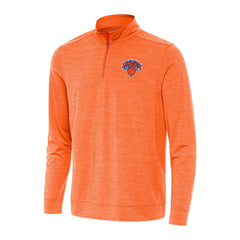 New York Knicks Antigua Bright Quarter-Zip Top - Heather Orange sale