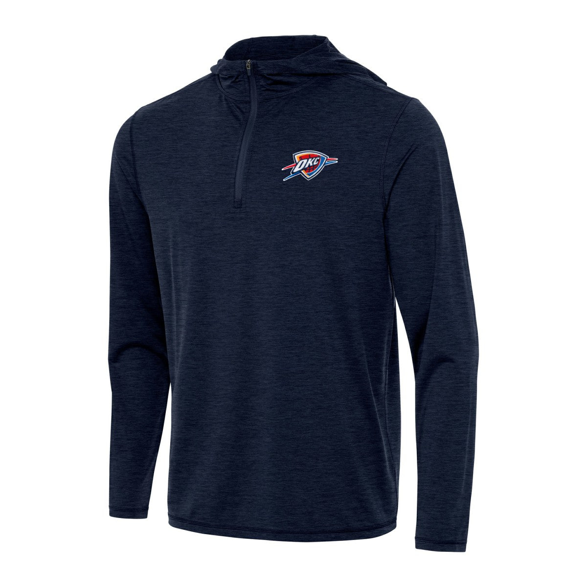 Oklahoma City Thunder Antigua Tidy Quarter-Zip Hoodie - Heather Navy shop