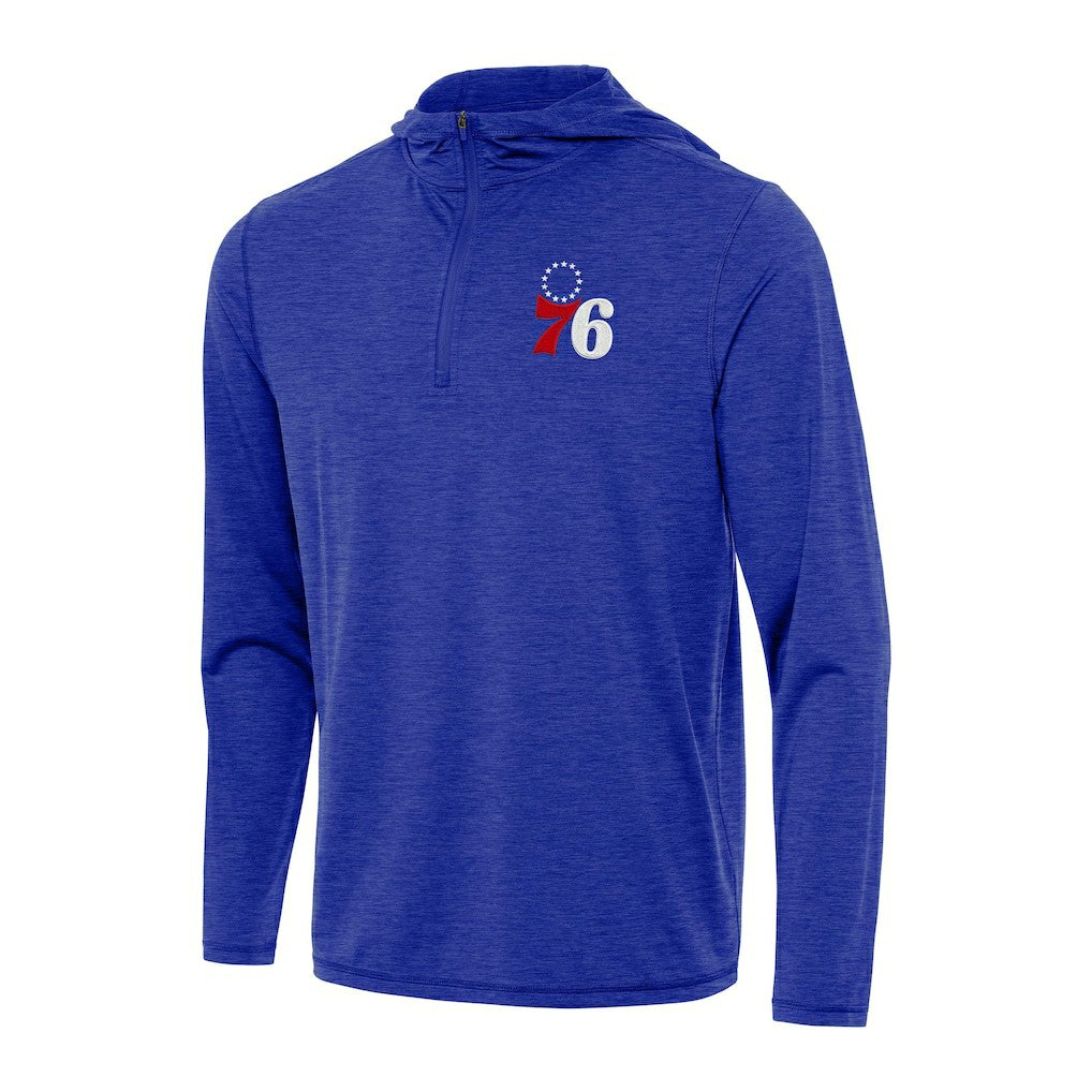 Philadelphia 76ers Antigua Tidy Quarter-Zip Hoodie - Heather Royal discount