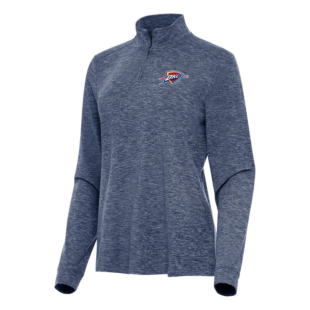 Oklahoma City Thunder Antigua Women's Mentor Quarter-Zip Mock Long Sleeve Top - Heather Navy on sale
