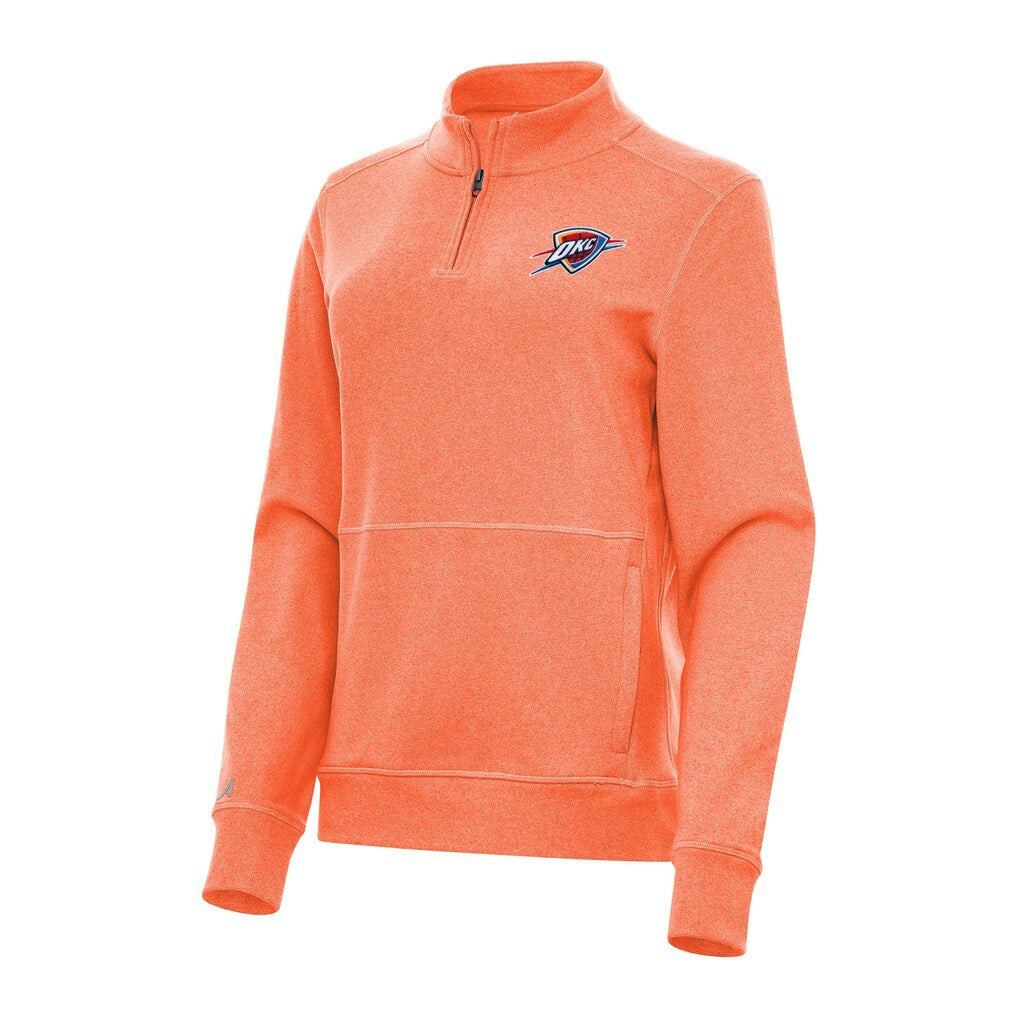 Oklahoma City Thunder Antigua Women's Crush Quarter-Zip Fleece Sweatshirt - Heather Orange online