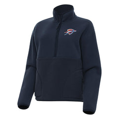 Oklahoma City Thunder Antigua Women's Figure Half-Zip Pullover Sweatshirt - Navy for sale